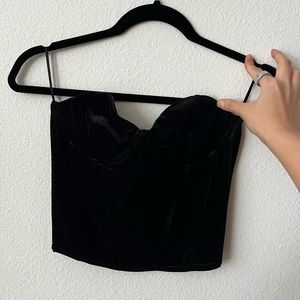 Velvet bustier top